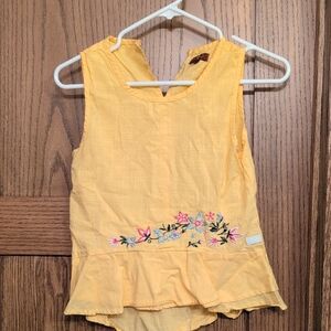 7 For All Mankind Yellow Top with Embroidery